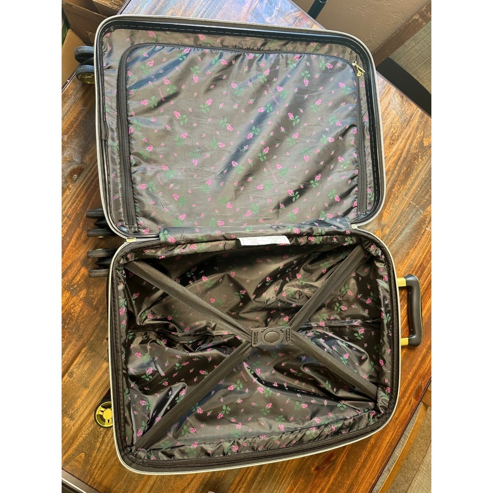 Betsey Johnson Red Rose Floral Hardside Expandable Spinner Suitcase Carry-On - Picture 8 of 16